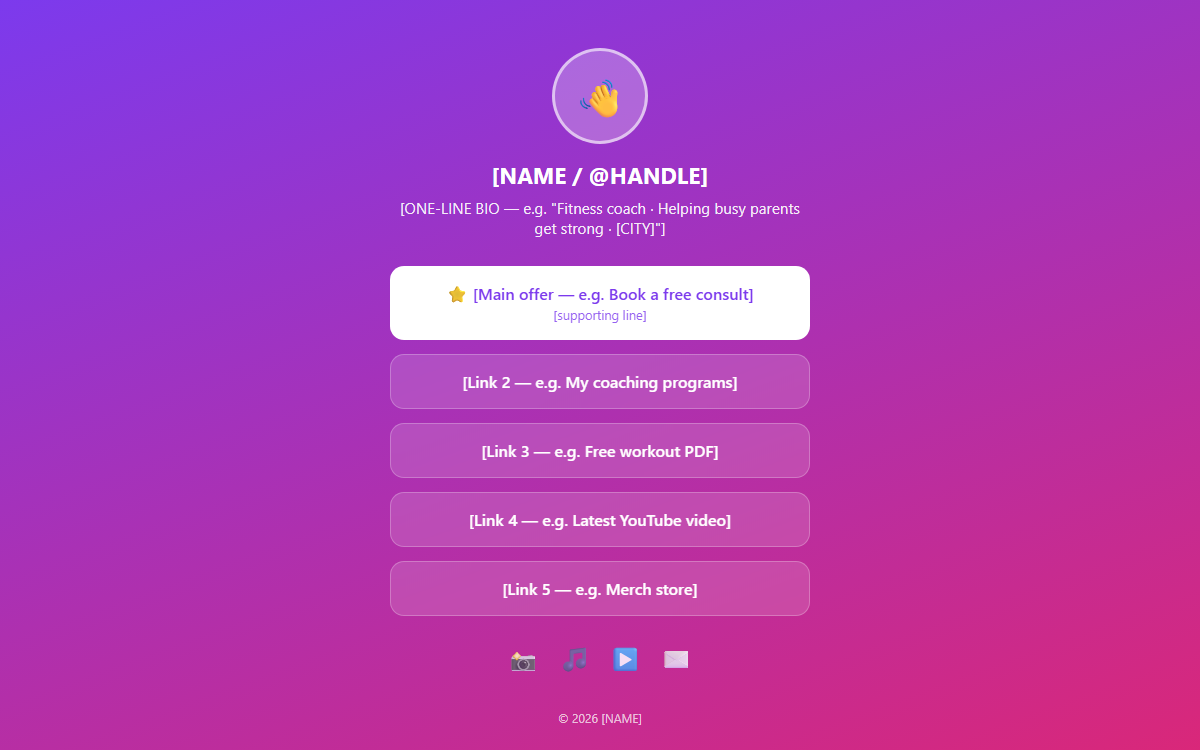 Link-in-Bio template